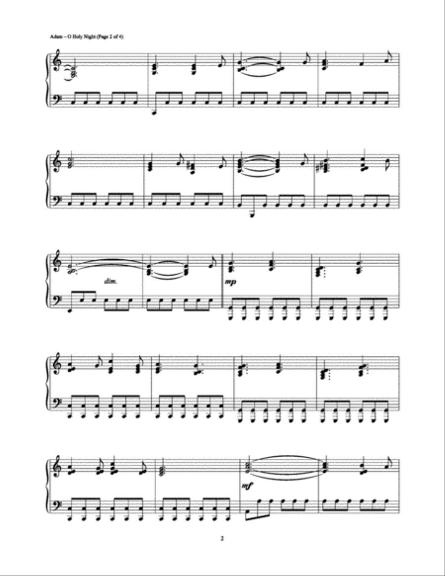 O Holy Night Piano Solo scores gallery preview page 2