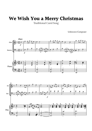 We Wish you a Merry Christmas for Clarinet and Bassoon Duet with Piano