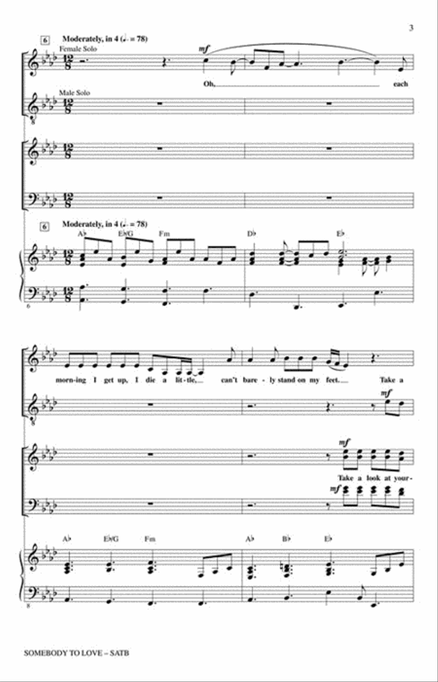 Somebody to Love Show Choir scores gallery preview page 3