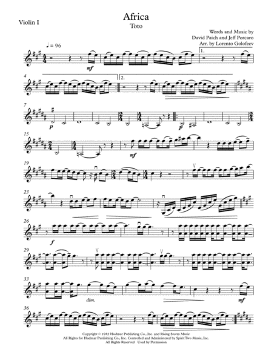 Africa String Quartet scores gallery preview page 1