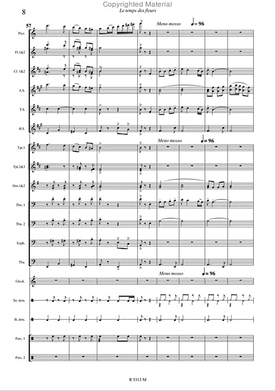 Le temps des fleurs Marching Band scores gallery preview page 9