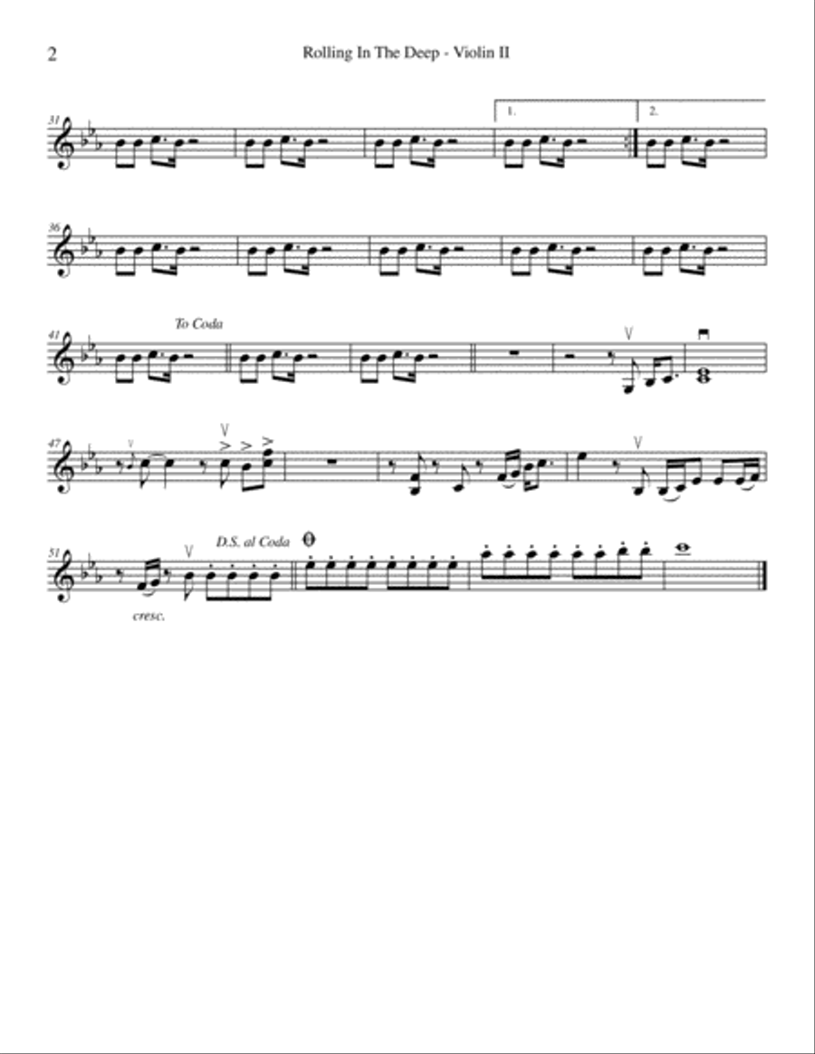 Rolling In The Deep String Quartet scores gallery preview page 4