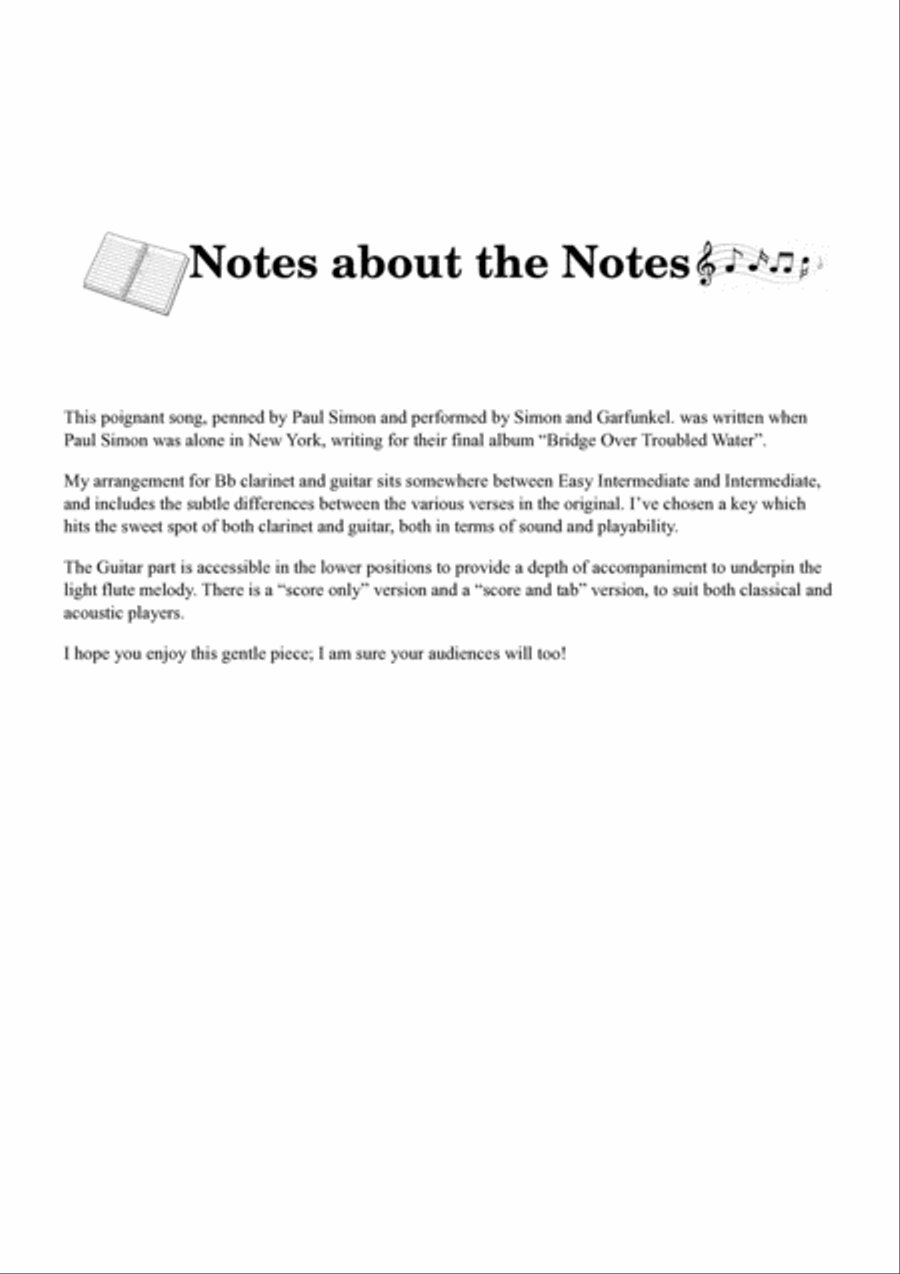 The Only Living Boy In New York B-Flat Clarinet scores gallery preview page 3