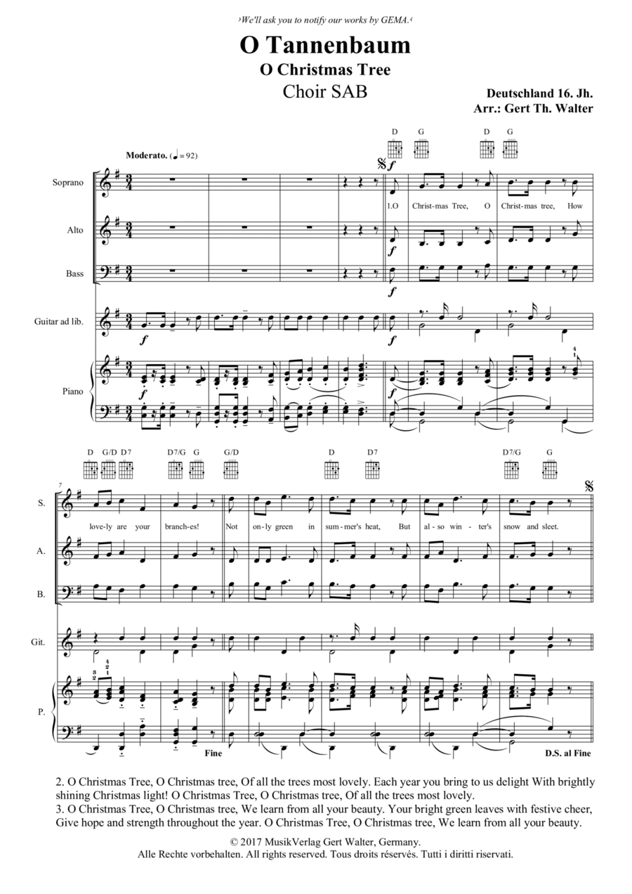 O Christmas Tree O Christmas Tree 3-Part scores gallery preview page 1