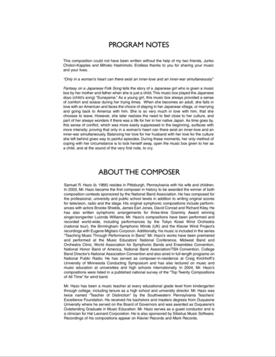 Fantasy On A Japanese Folk Song - Full Score Concert Band scores gallery preview page 2