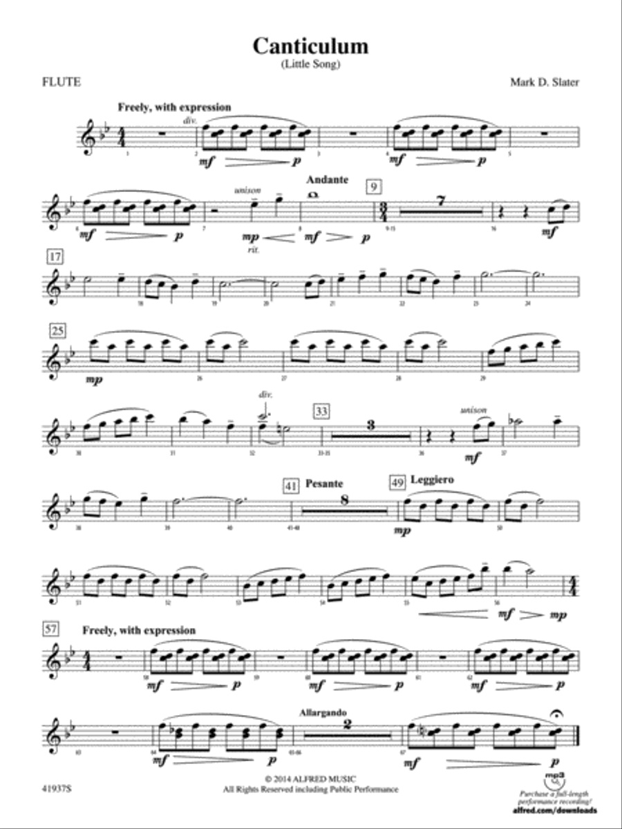 Canticulum: Flute Concert Band scores gallery preview page 1