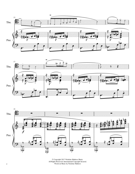 Morning, Noon, and Night in Paris for Trombone and Piano (Tenor Clef) image number null