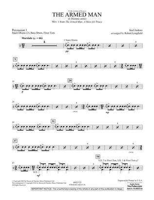 The Armed Man (from A Mass for Peace) (arr. Robert Longfield) - Percussion 1