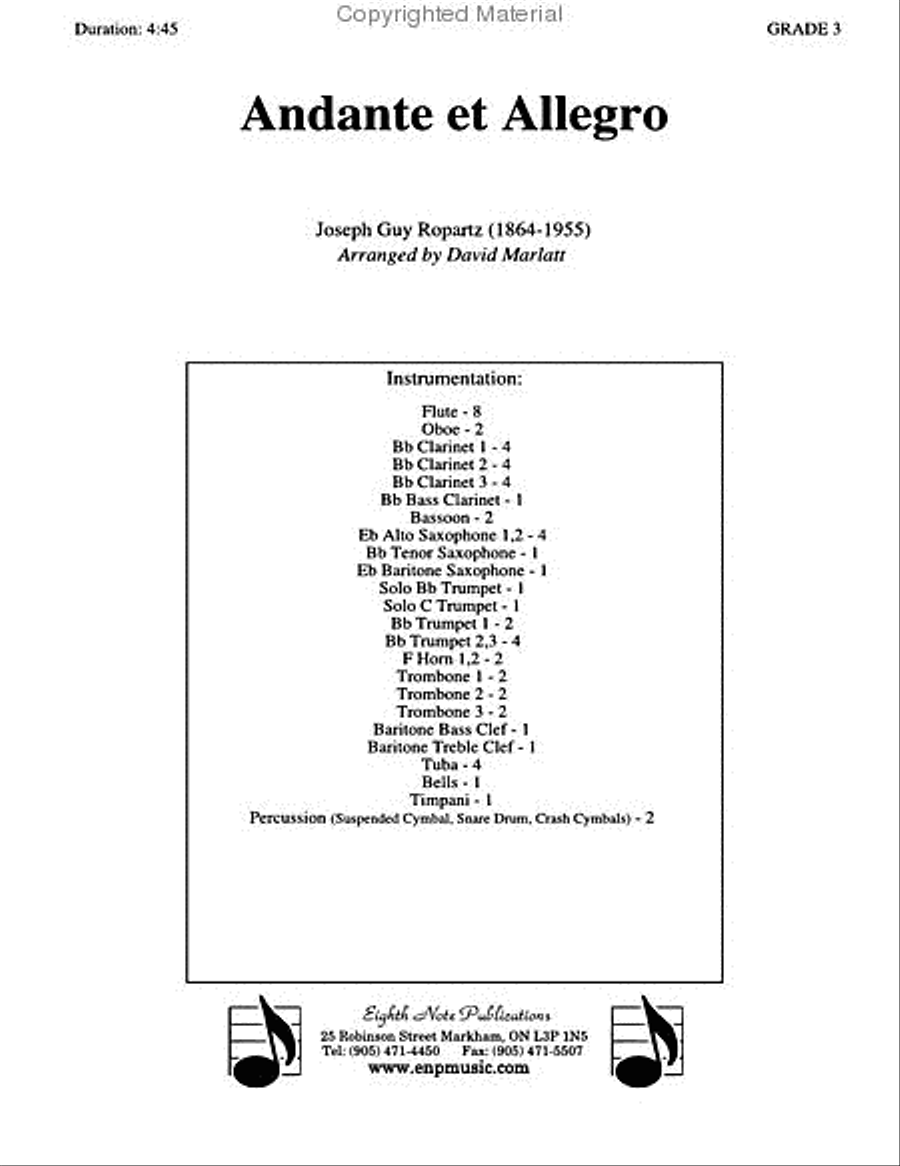 Andante et Allegro Andante et Allegro Concert Band scores gallery preview page 2