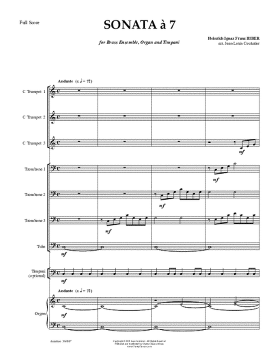 SONATA a 7 for Brass Ensemble, Organ and optional Timpani