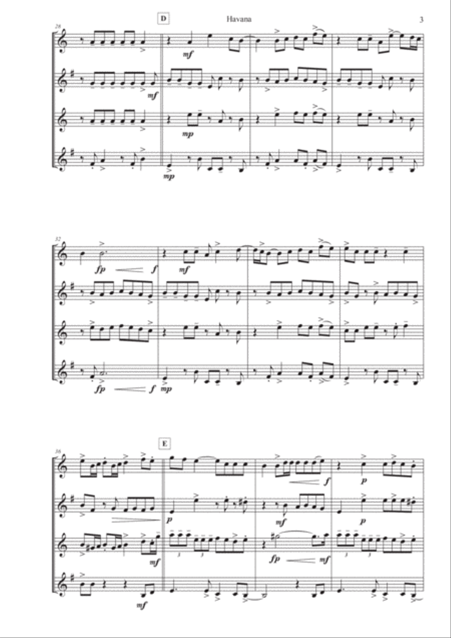 Havana Saxophone Quartet scores gallery preview page 4