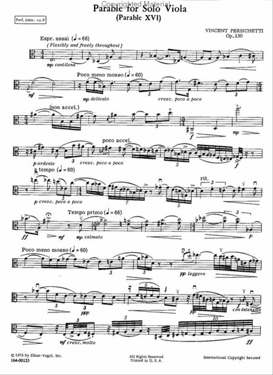 Parable For Solo Viola Chamber Music scores gallery preview page 2