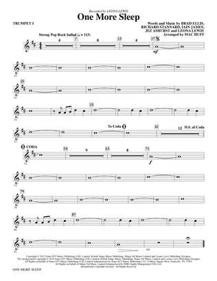 One More Sleep - Bb Trumpet 1