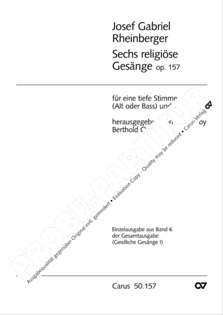 Sechs religiose Gesange op. 157 Score scores gallery preview page 2