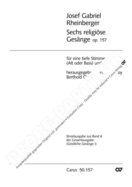 Sechs religiose Gesange op. 157