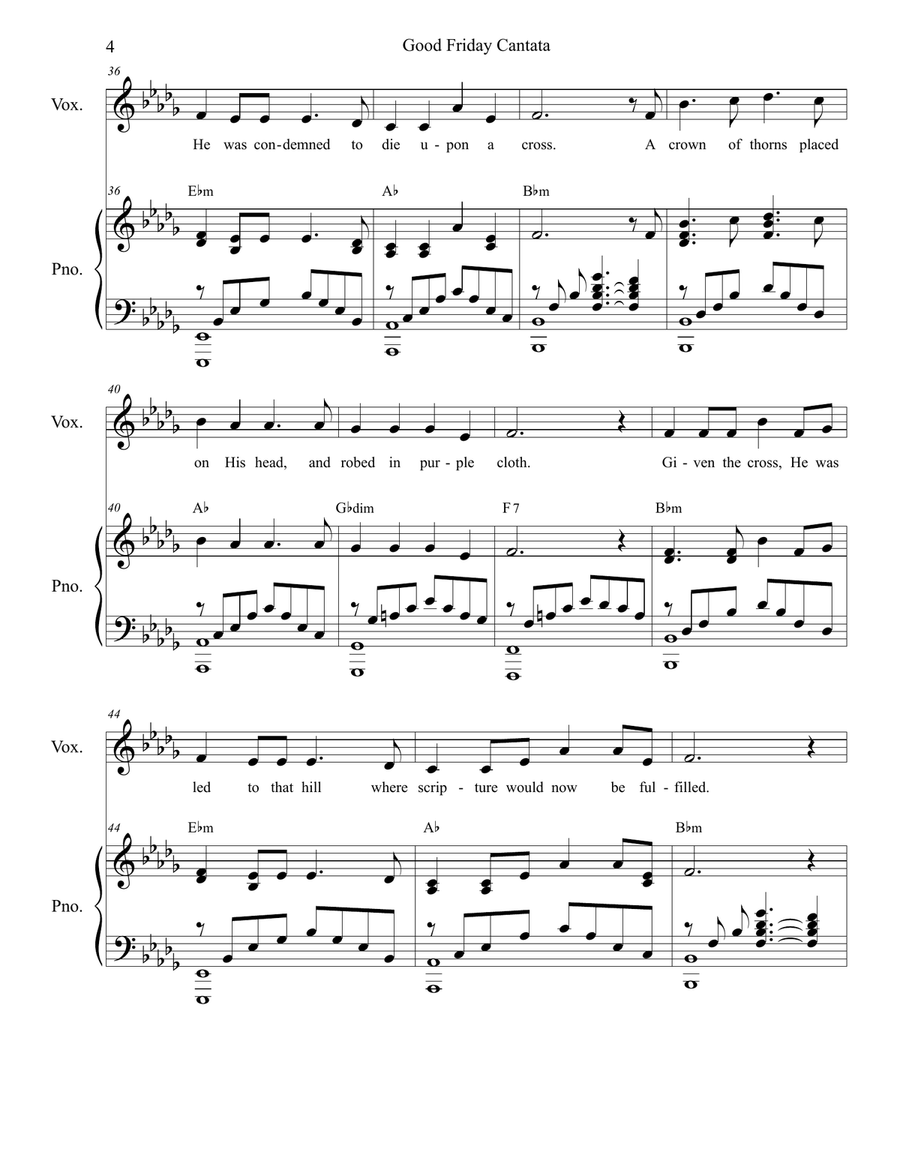 Good Friday Cantata (Tenor Solo with additional Vocal solo) Tenor Voice scores gallery preview page 4