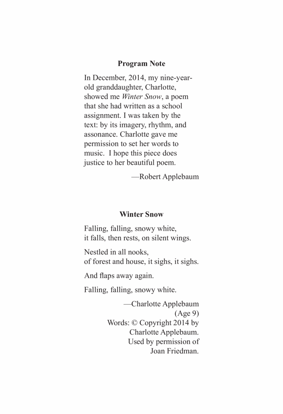 Winter Snow 2-Part scores gallery preview page 1