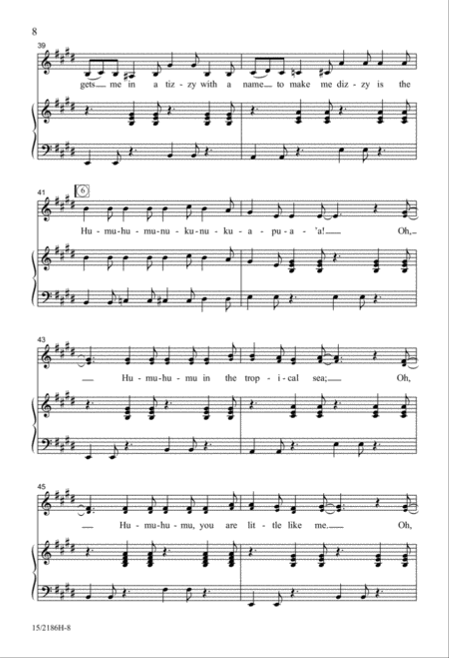 Little Fish, Big Name (The Happy Hawaiian Humu) Unison Choir scores gallery preview page 8
