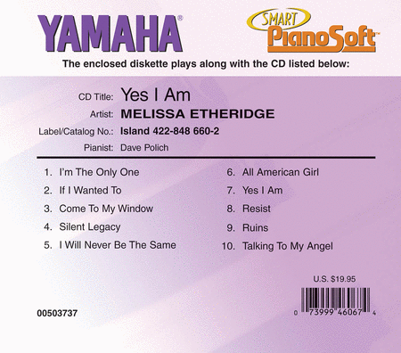Melissa Etheridge - Yes I Am - Piano Software
