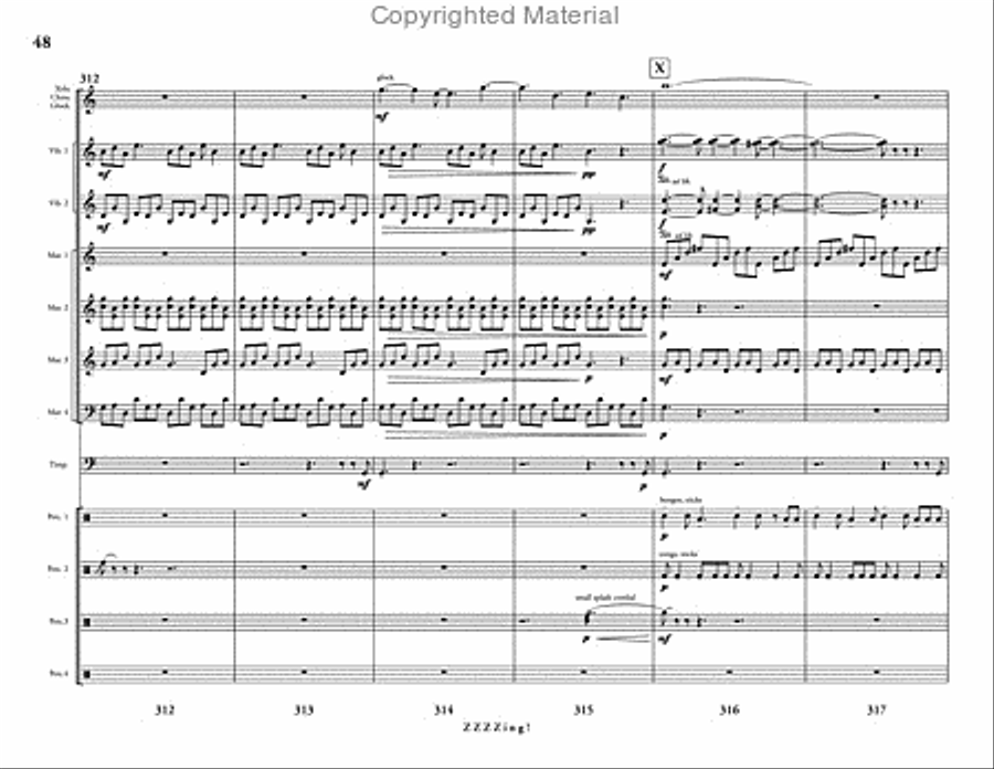 ZZZZing! ZZZZing! Percussion Ensemble scores gallery preview page 49