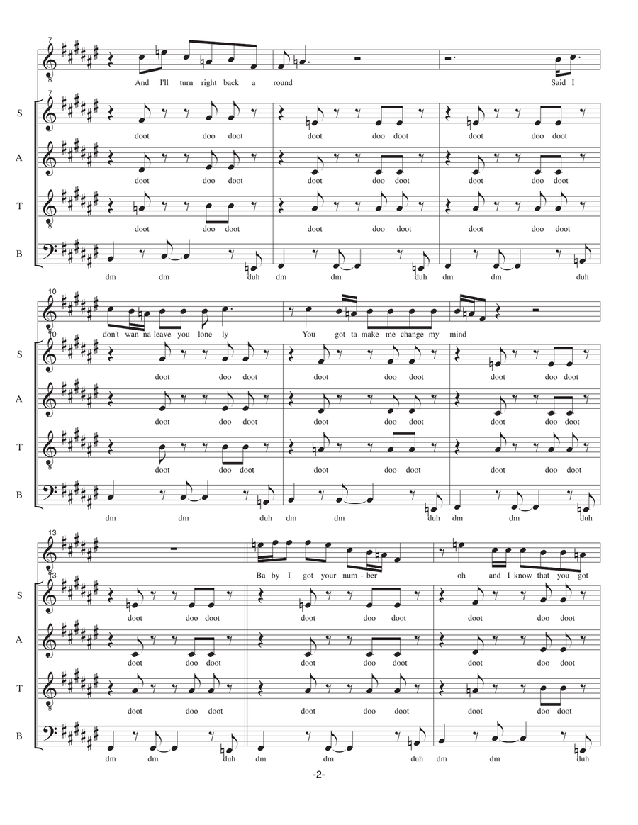 Give Me One Reason Give Me One Reason 4-Part scores gallery preview page 2