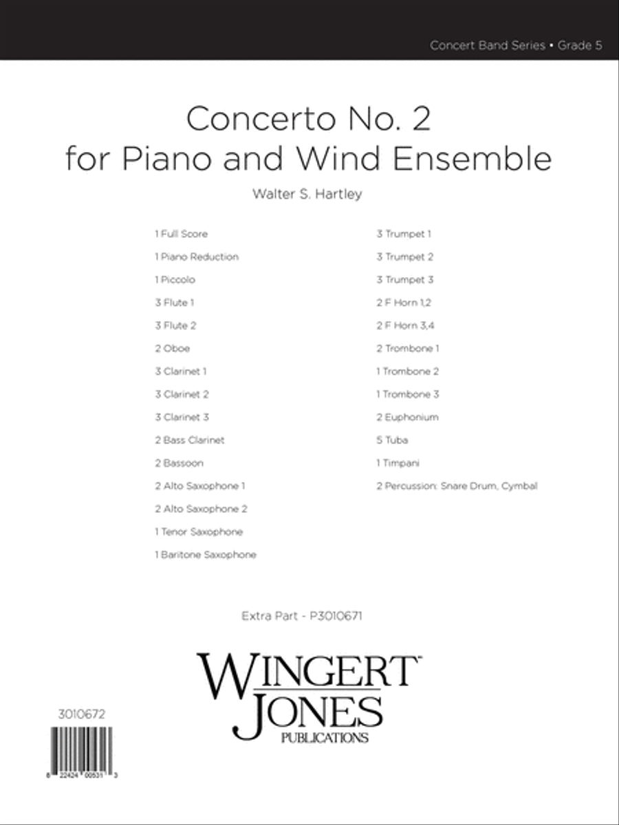 Concerto #2 For Piano and Wind Ensemble (Score) Concert Band scores gallery preview page 1