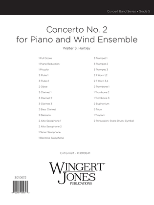 Book cover for Concerto #2 For Piano and Wind Ensemble - Full Score