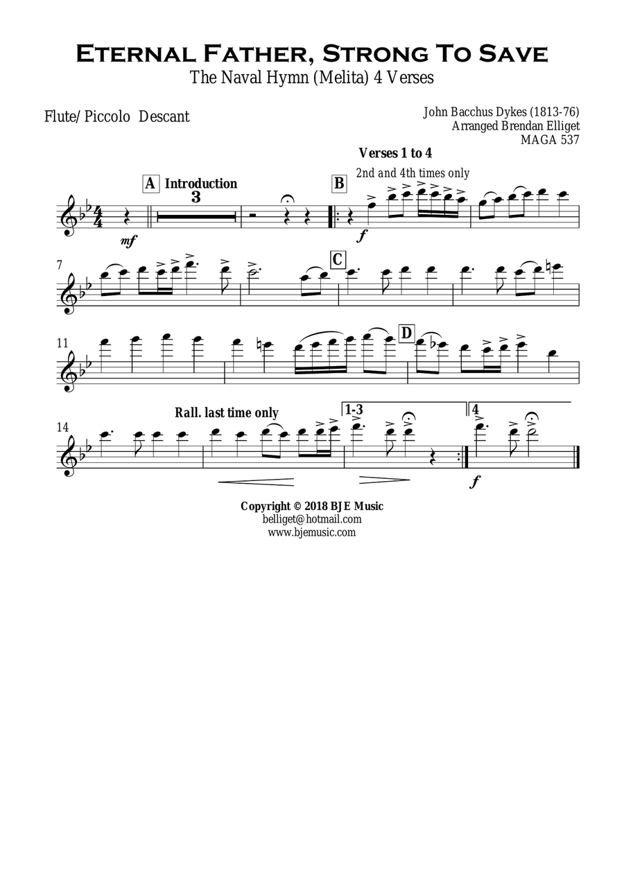 Eternal Father, Strong To Save - The Naval Hymn (Melita) - Concert Band/Orchestra Concert Band scores gallery preview page 2