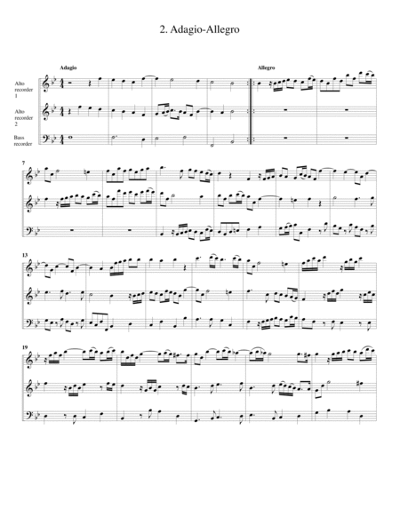 Trio sonata Op.1, no.9 (Arrangement for 3 recorders (AAB))