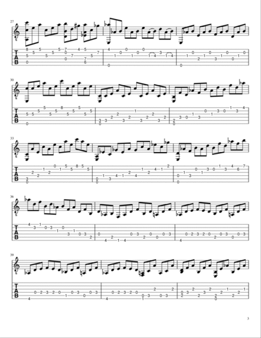 Moonlight Sonata easy tabs for Guitar Acoustic Guitar scores gallery preview page 3