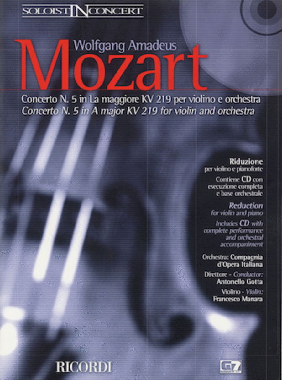 Concerto No. 5 in A Major K219 by Wolfgang Amadeus Mozart Violin Solo - Sheet Music