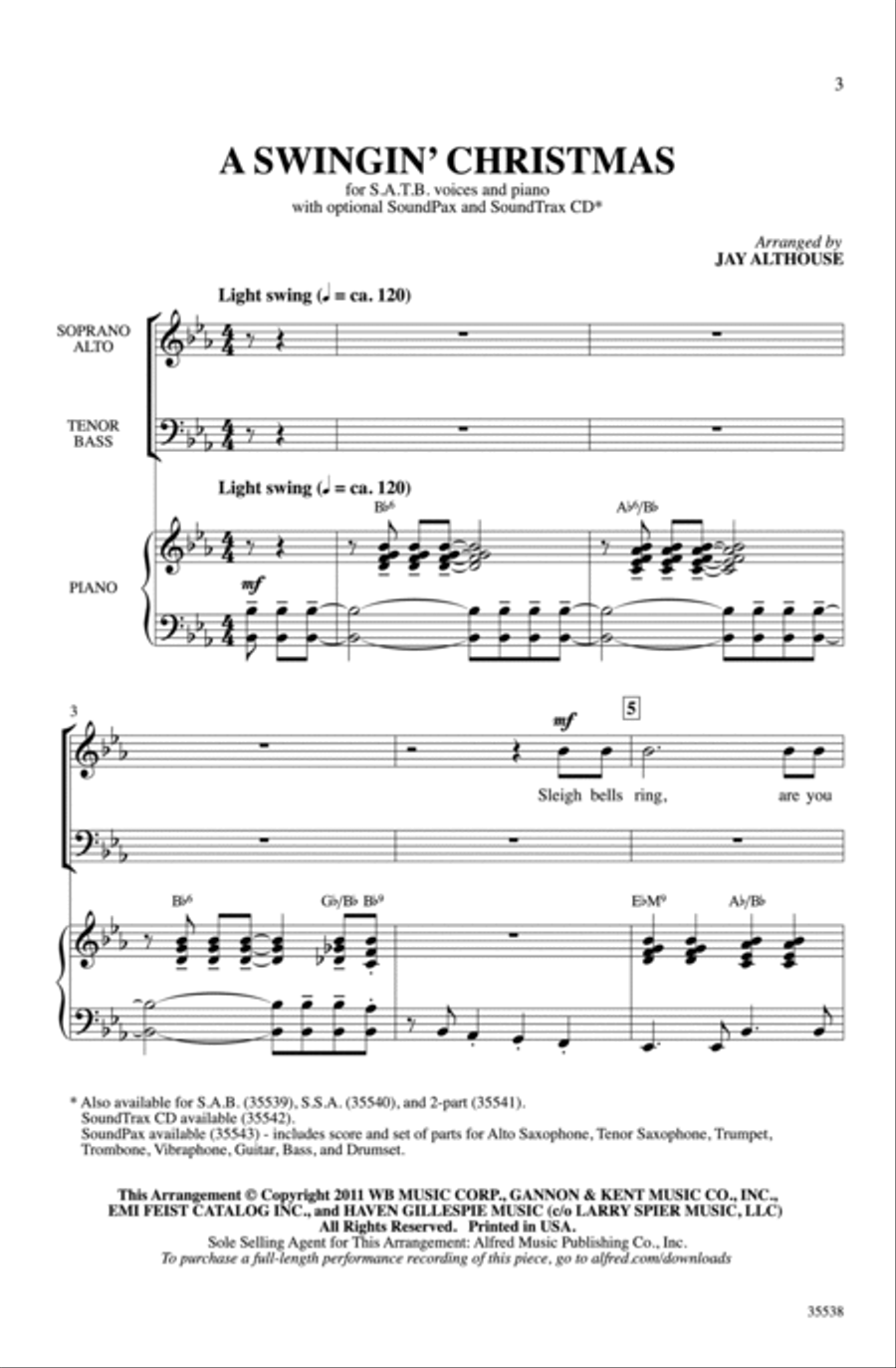 A Swingin' Christmas - SoundTrax CD (CD only) Choir scores gallery preview page 2