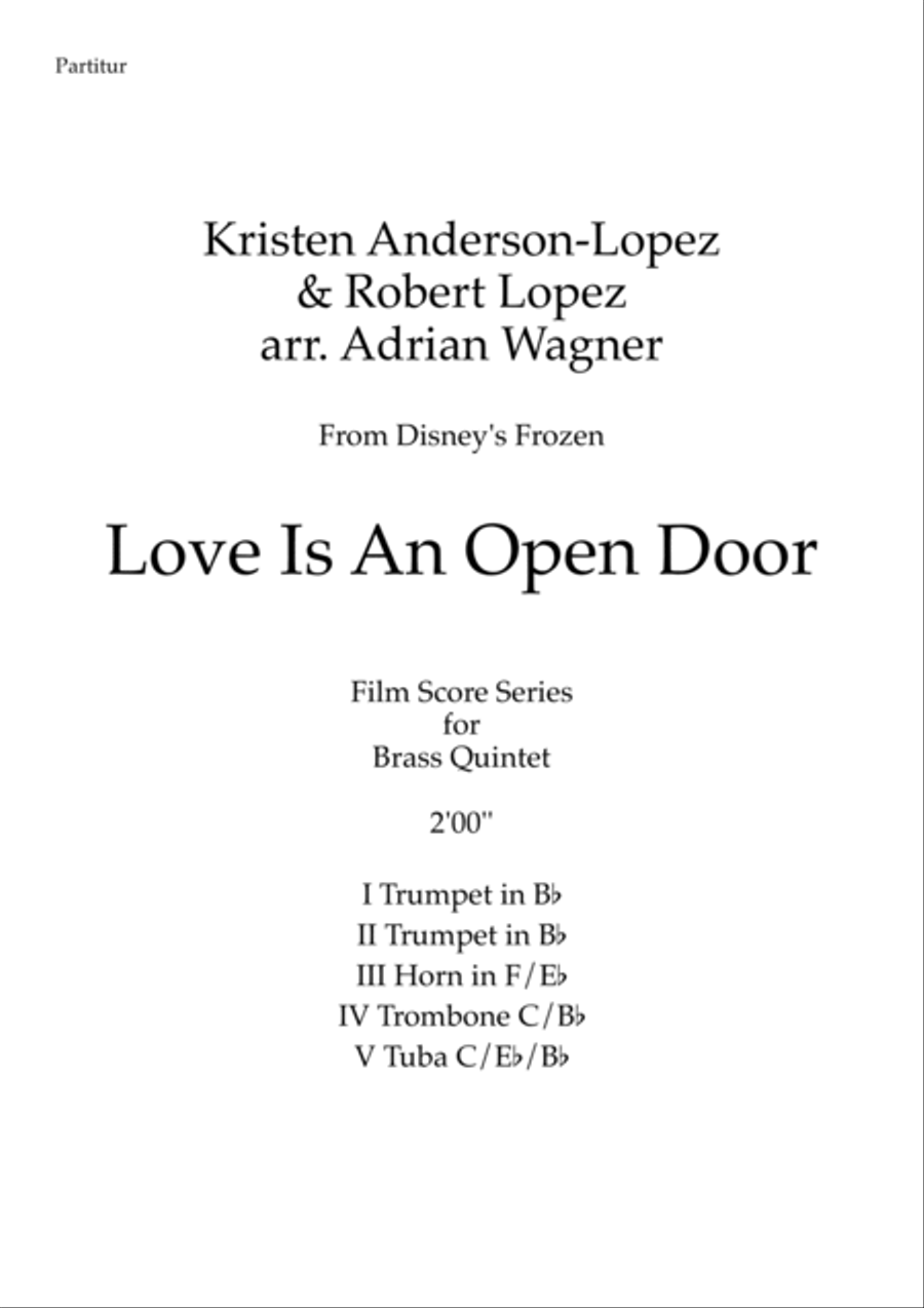 Love Is An Open Door Brass Quintet scores gallery preview page 2