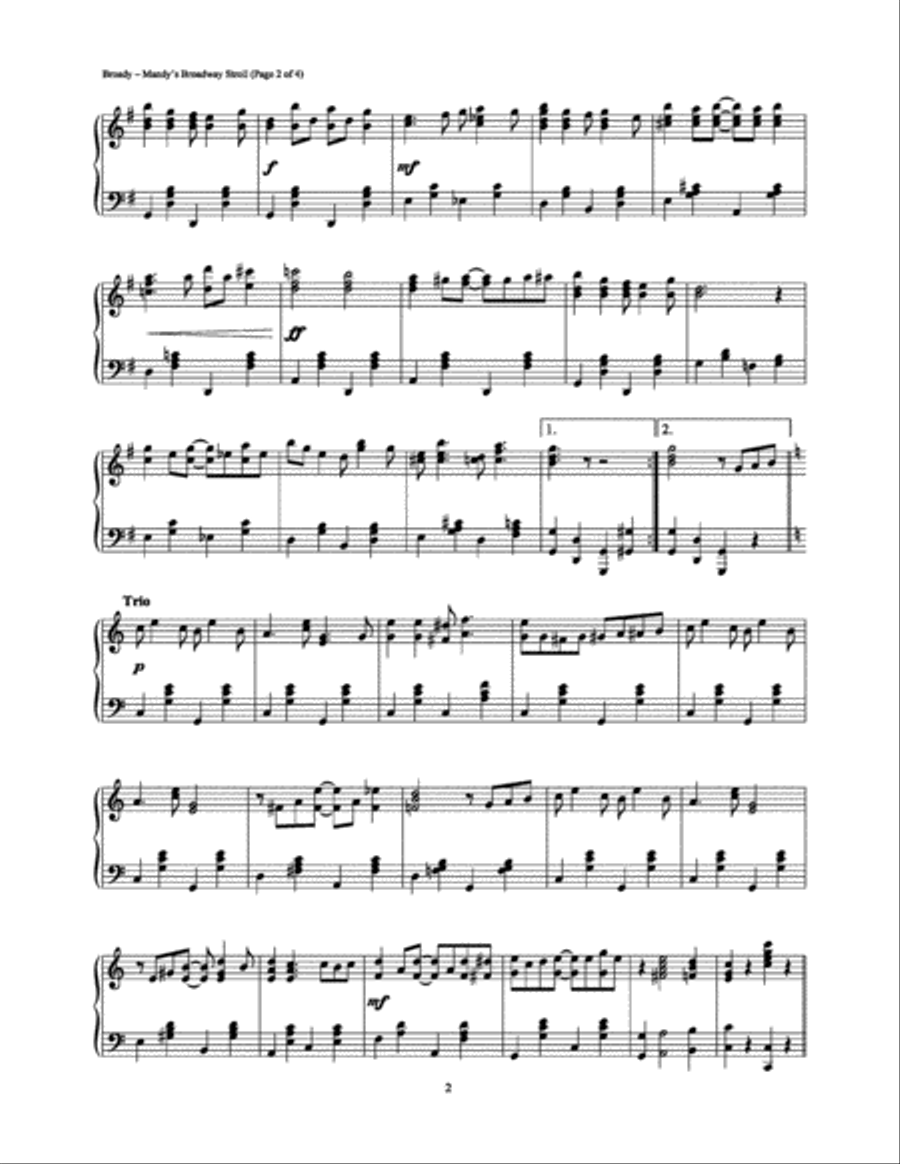 Mandy's Broadway Stroll Piano Solo scores gallery preview page 2