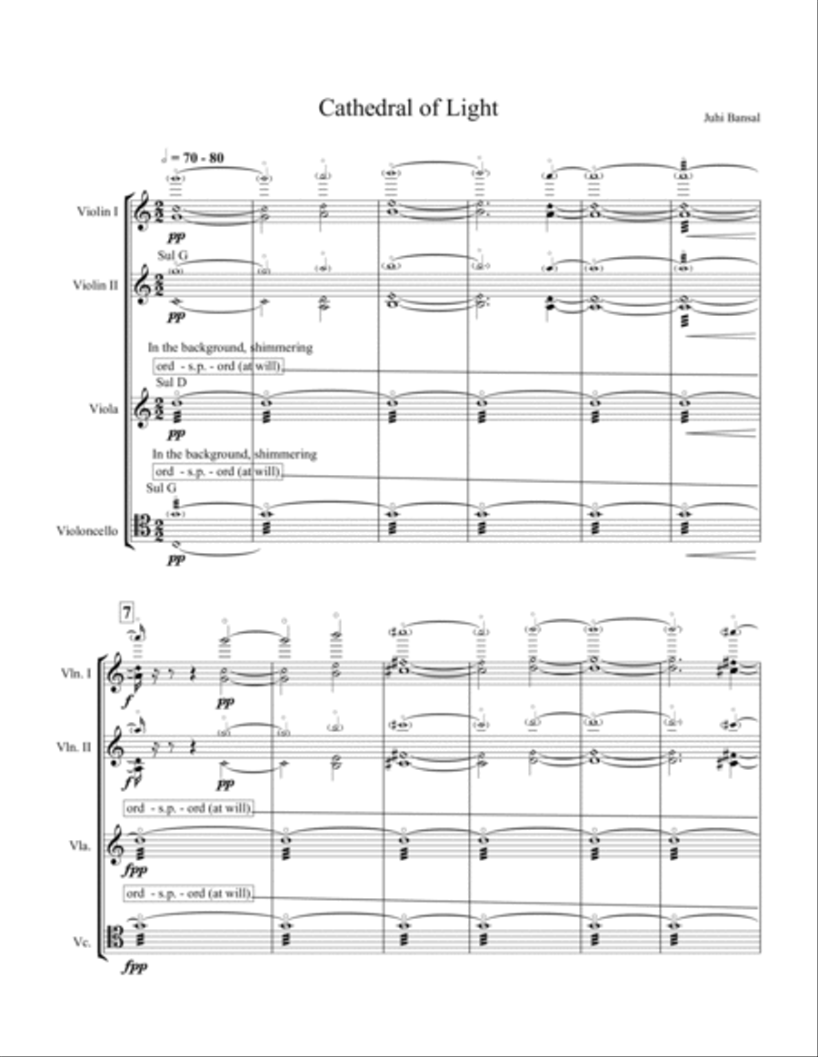 Cathedral of Light (for string quartet) String Quartet scores gallery preview page 4