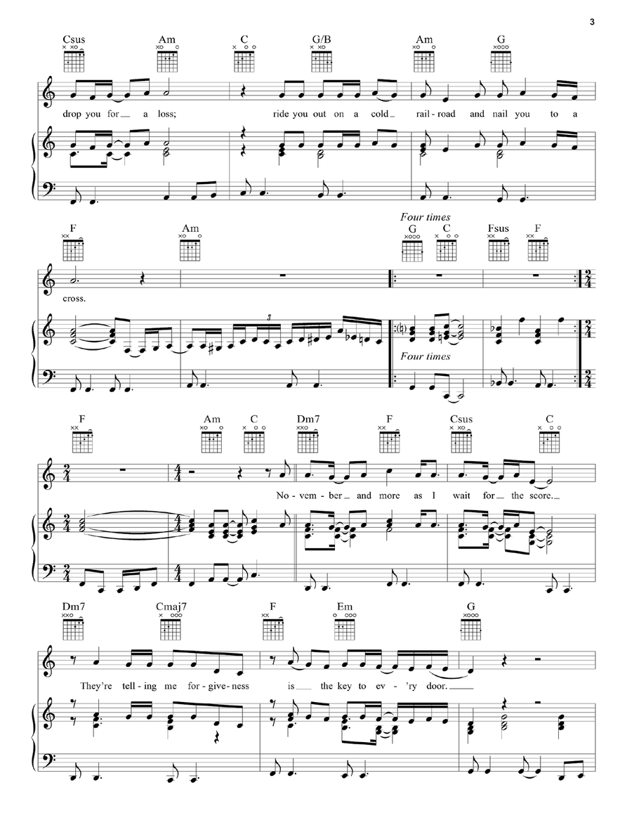 Unbroken Chain Piano, Vocal, Guitar scores gallery preview page 3