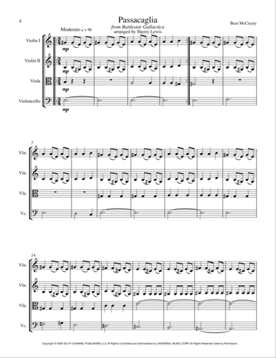 Passacaglia String Quartet scores gallery preview page 4