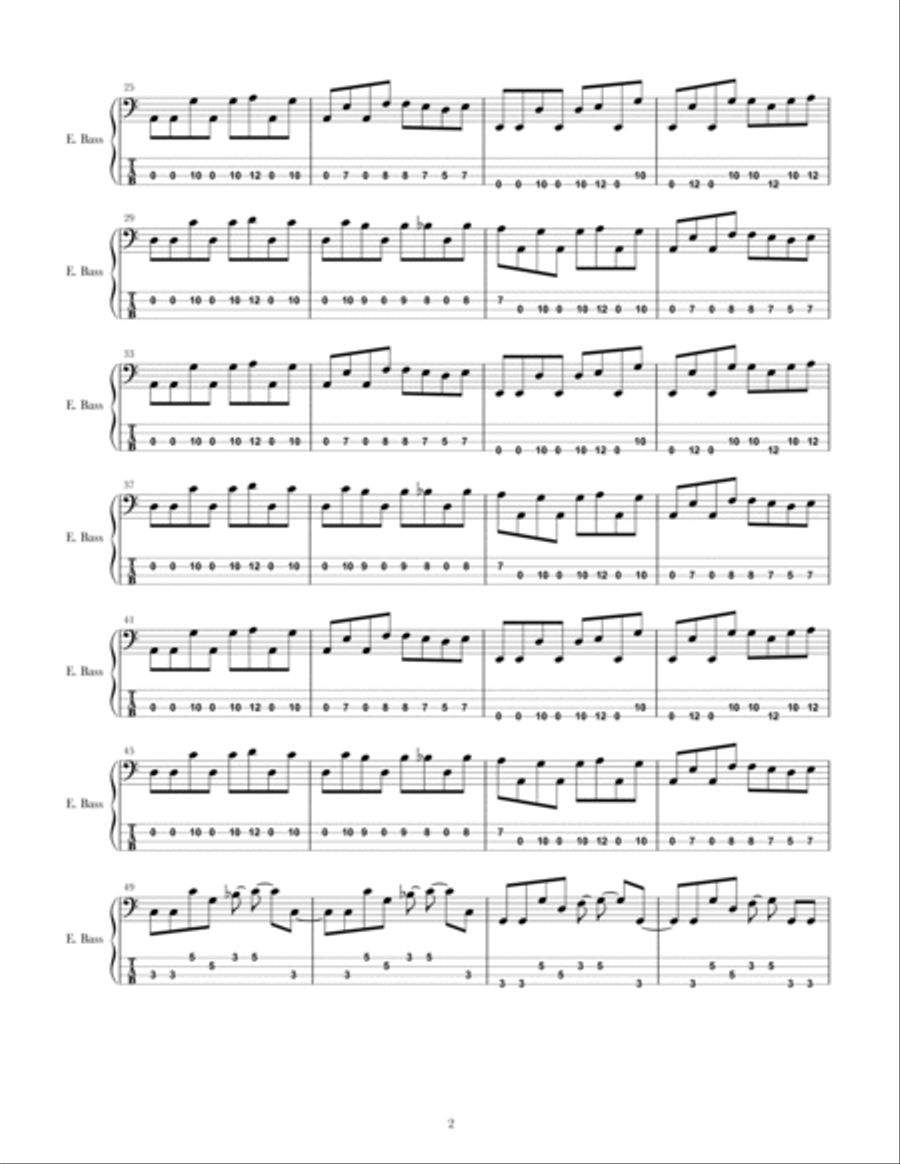 Hysteria Bass Guitar scores gallery preview page 2