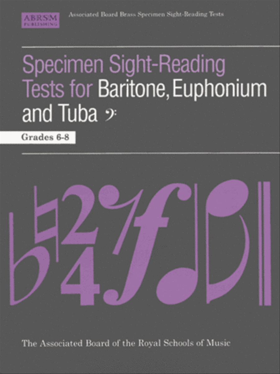 Specimen Sight-Reading Tests for Baritone, Euphonium and Tuba (Bass clef), Grades 6-8 Baritone Horn BC scores gallery preview page 1