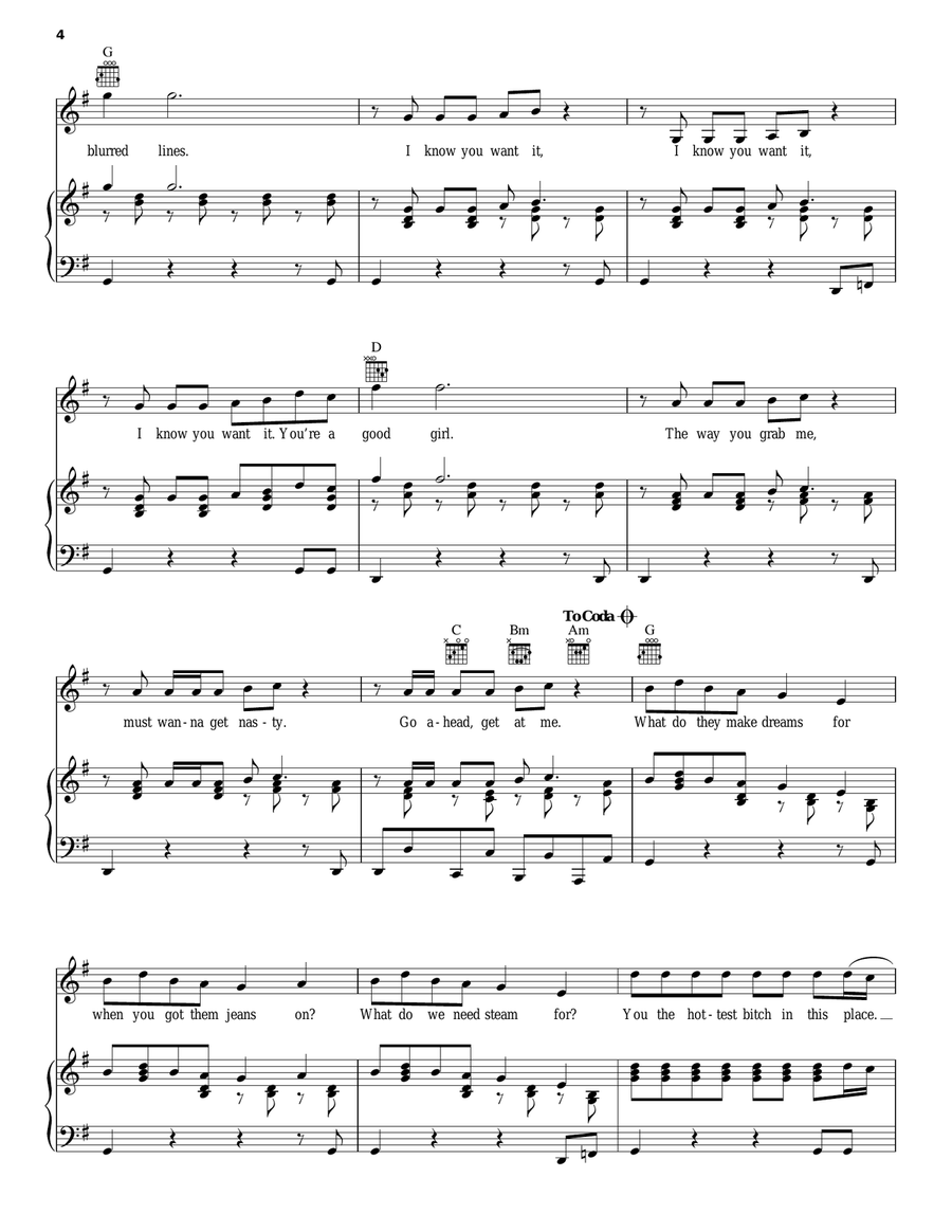 Blurred Lines Blurred Lines Acoustic Guitar scores gallery preview page 4