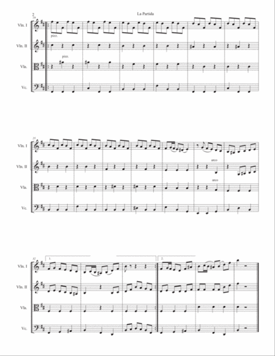 La Partida (for String Quartet) String Quartet scores gallery preview page 2
