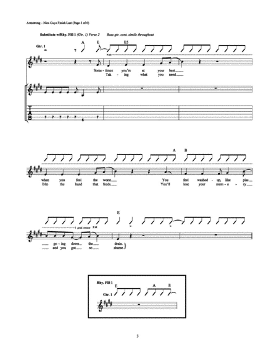 Nice Guys Finish Last Nice Guys Finish Last Electric Guitar scores gallery preview page 3