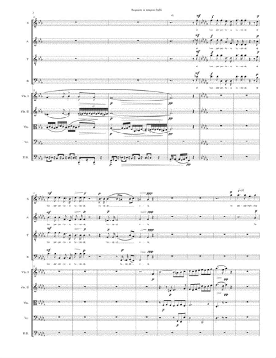 Requiem in tempore belli (Requiem in Time of War) for SATB choir and strings 4-Part scores gallery preview page 2