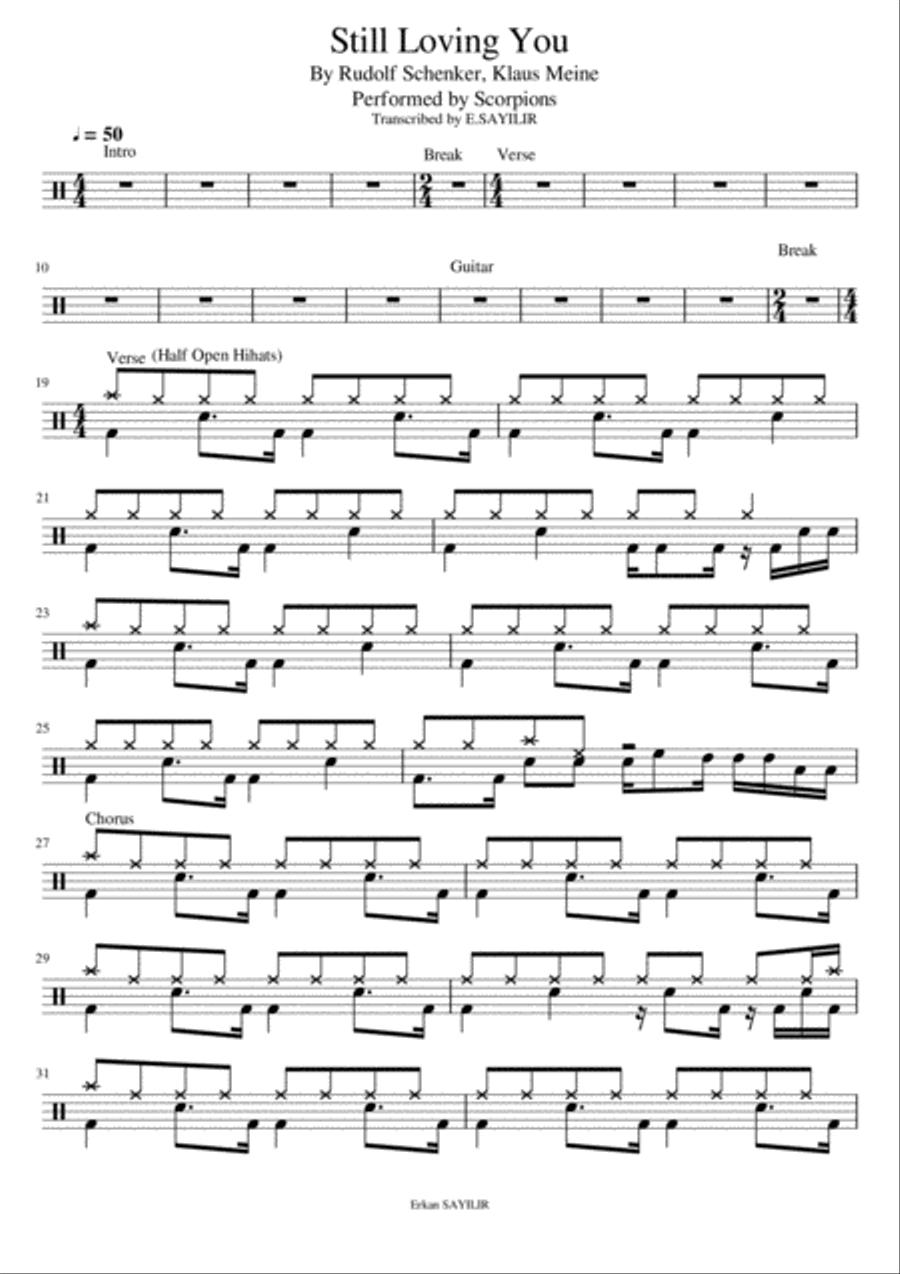 Still Loving You Drum Set scores gallery preview page 1
