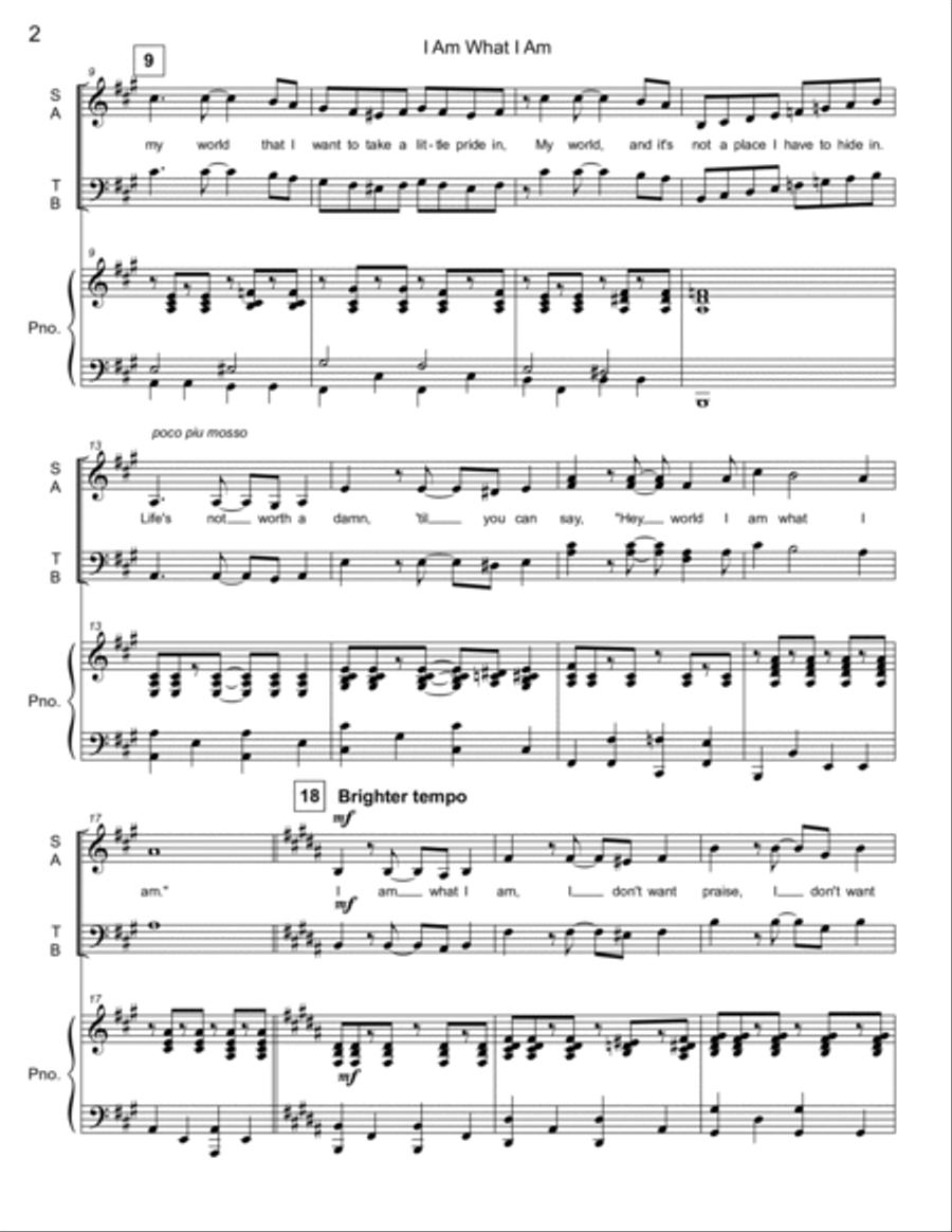 I Am What I Am 4-Part scores gallery preview page 2