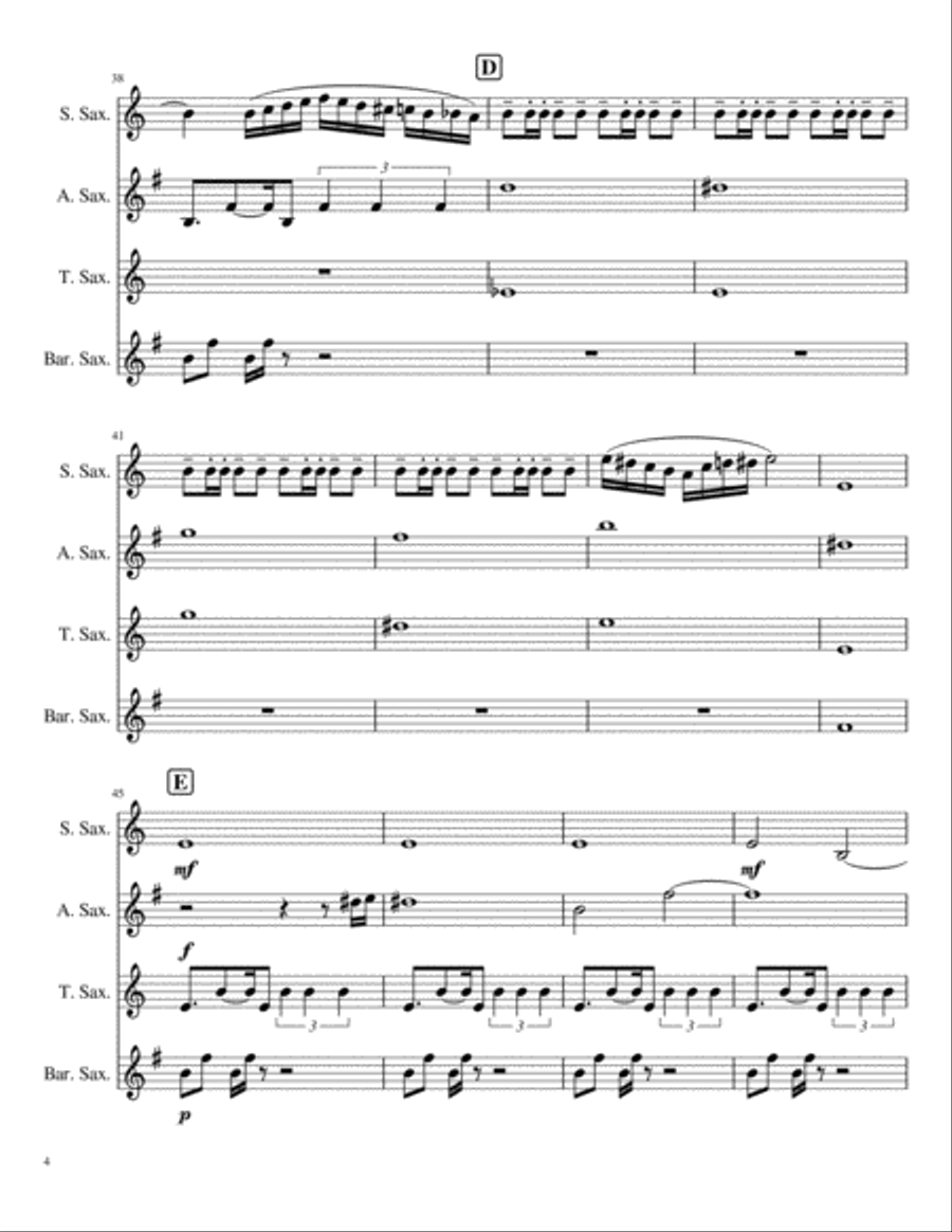Tango Rosa Salvaje Woodwind Quartet scores gallery preview page 4