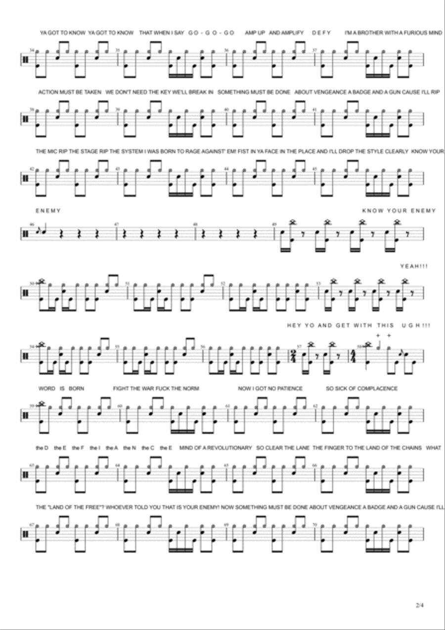 Know Your Enemy Drum Set scores gallery preview page 2