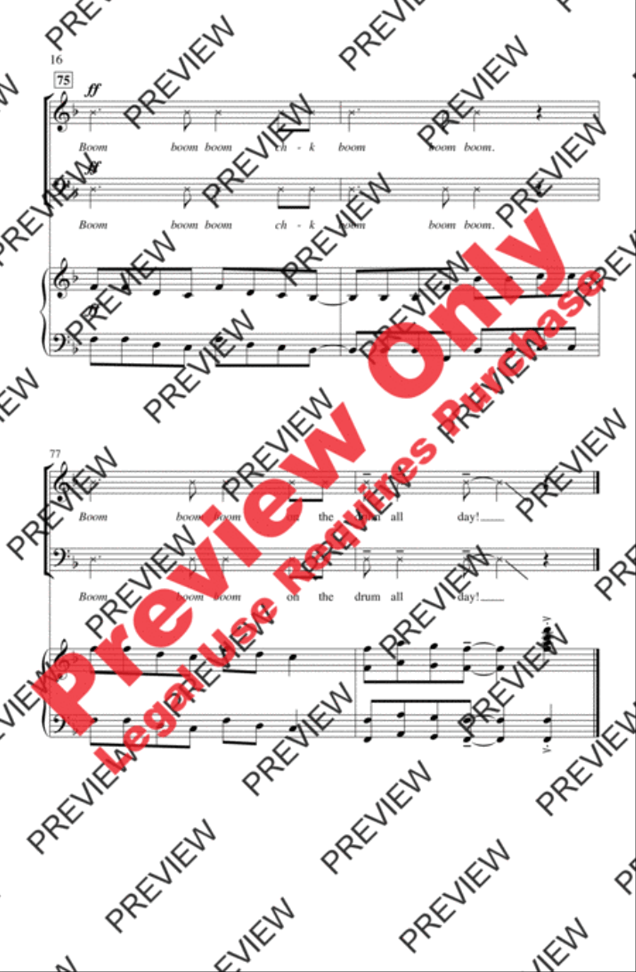 Bang the Drum All Day 3-Part scores gallery preview page 16