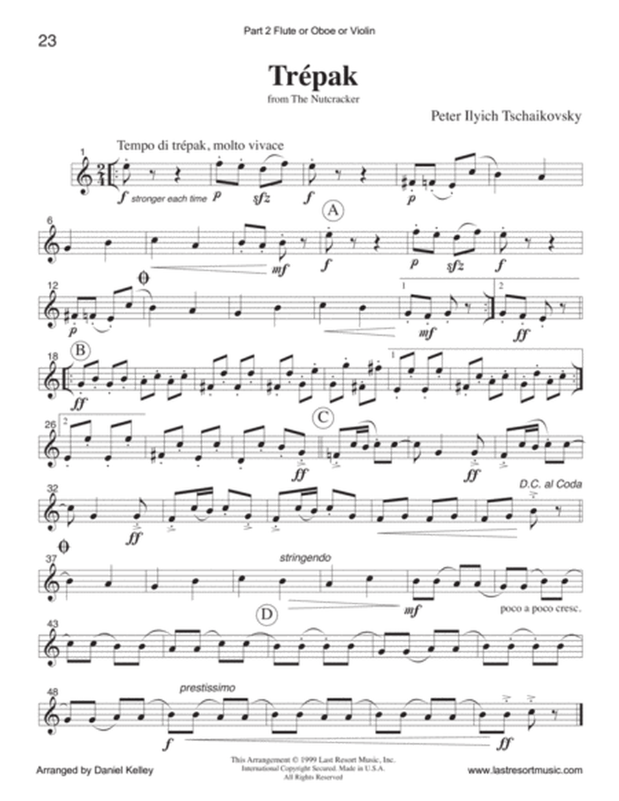 Trepak from the Nutcracker for String Quartet (or Mixed Quartet or Piano Quintet)
