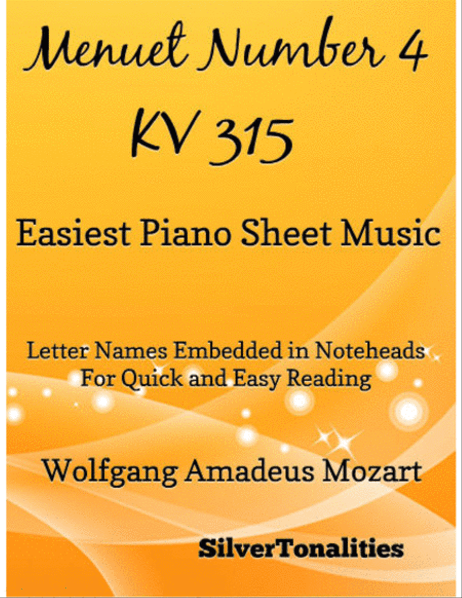 Menuet Number 4 Kv 315 Easiest Piano Sheet Music